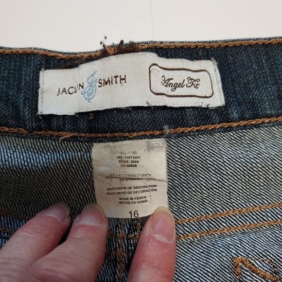 Jaclyn Smith Angel Fit Womens Blue Denim Jeans Size 16 Straight Leg - Picture 7 of 9